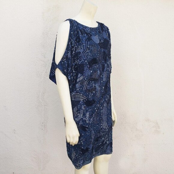 5/$100 SALE - Aidan Mattox Sequin Cold Shoulder Dress - Picture 3 of 8